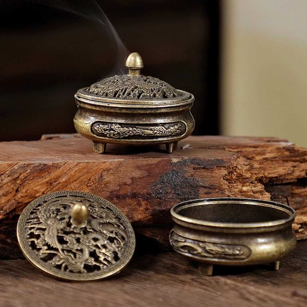 1PC Longfeng Fingertip Stove, Three-Legged Small Incense Burner, Non-Stick Powder Tray, Creative Aromatherapy Burner
