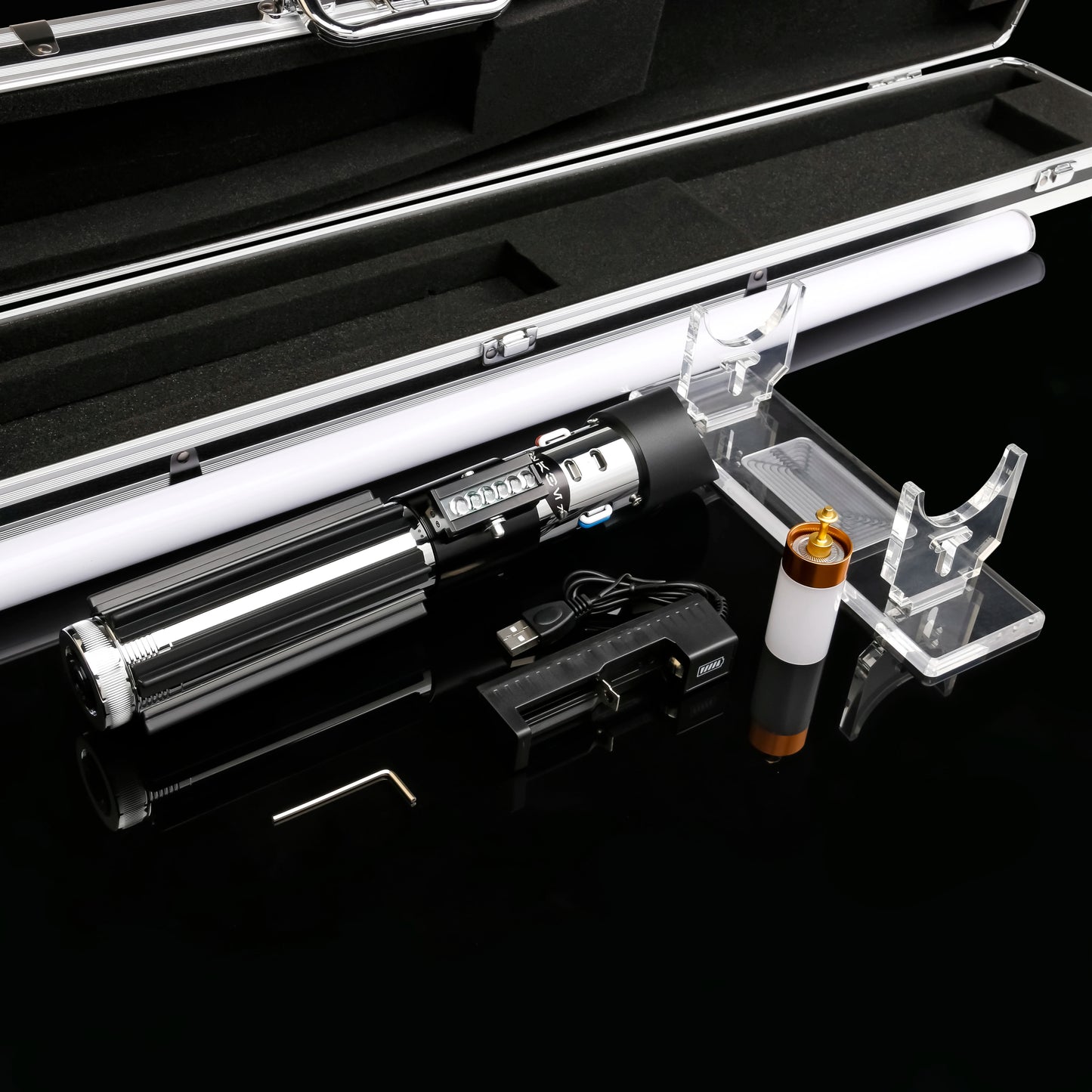 TXQSABER Lightsaber Neopixel Smooth Swing Laser Sword Metal Handle LED Strip Blade Jedi Cosplay Christmas Gift Vader Replica