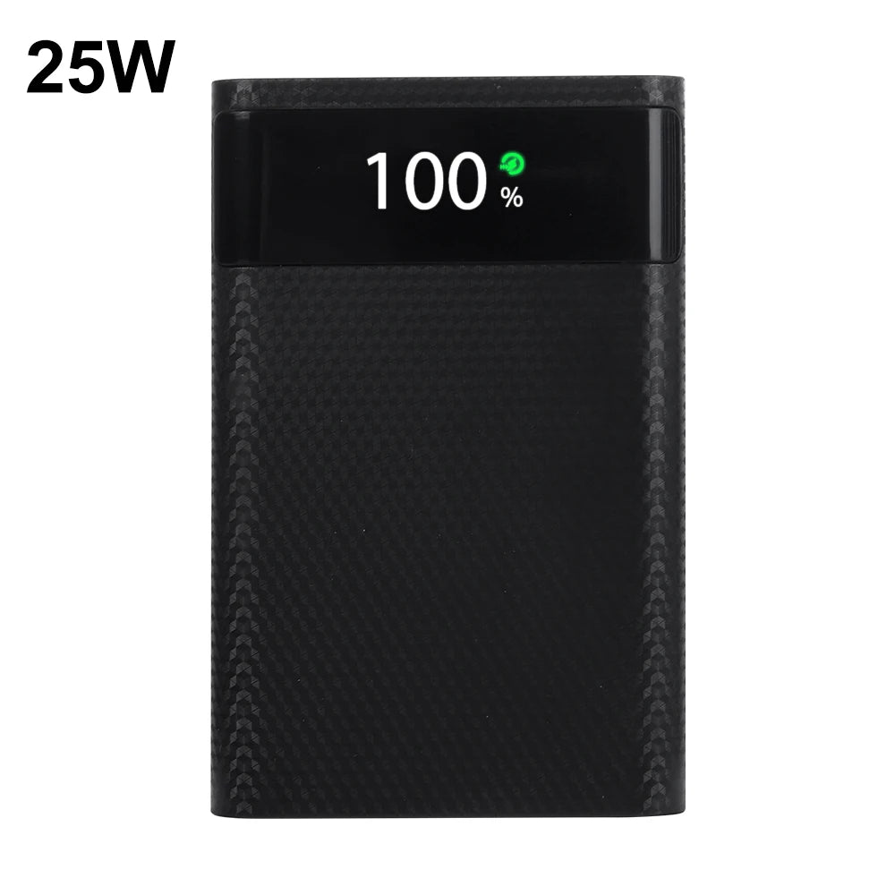 25W Super Fast Charging Battery Storage Box 4x18650 20000mAh Power Box Power Bank Case with LED Light without Battery For iPhone