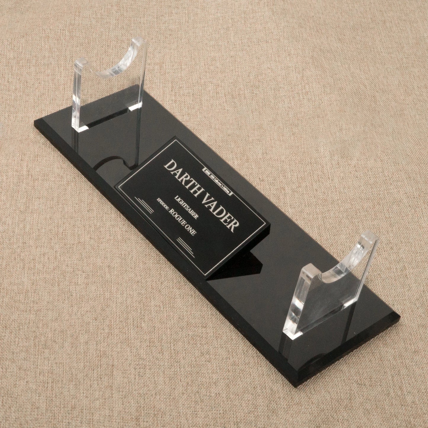 Rogue Darth Vader Lightsabers collection display stand nameplate acrylic material 89sabers ELFsabers TXQsabers LGTsabers