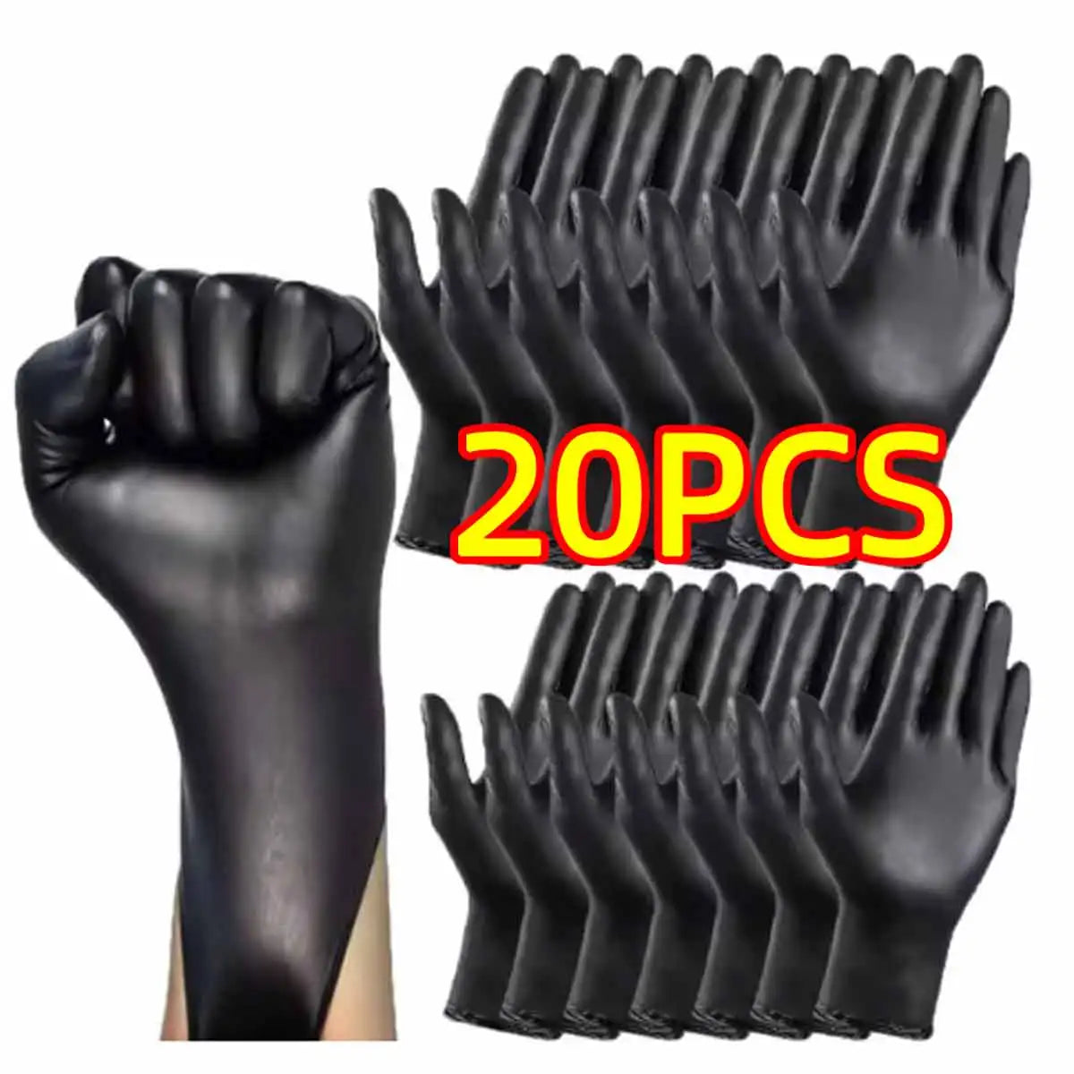 20/50/100pcs Black vinyl gloves food grade gloves disposable gloves for cleaning cooking food preparation latex free powder free