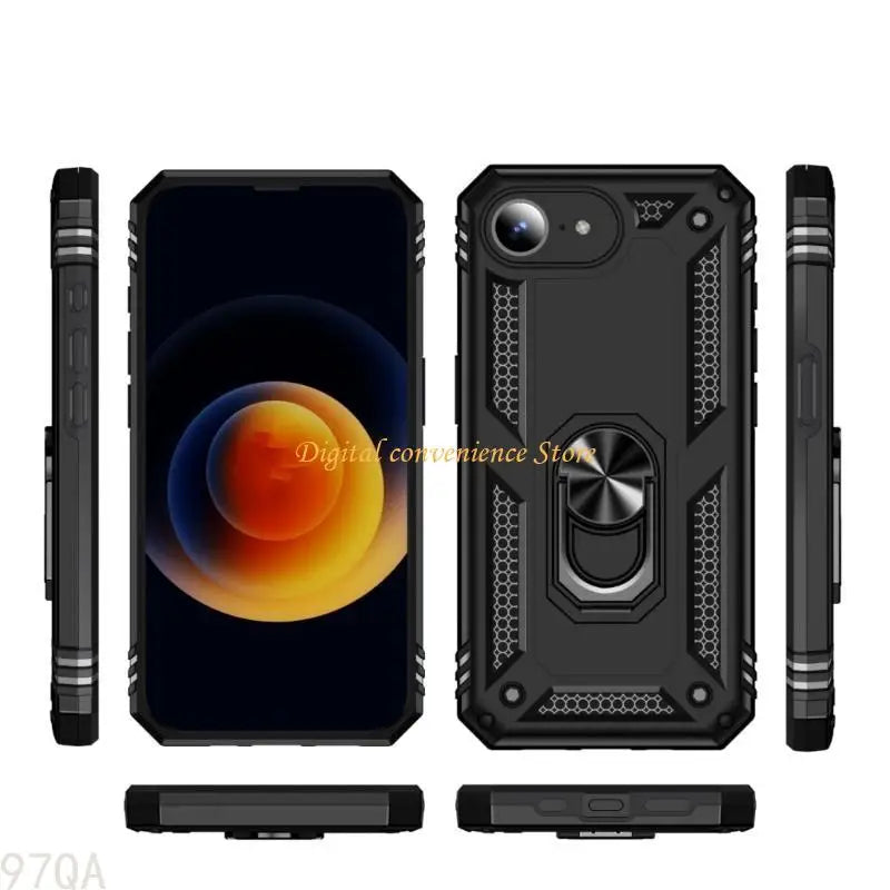 97QA Shield Stand Case TPU & PC Combine Cover Shockproof Protections with Car Mount compatibilities for phone 16E