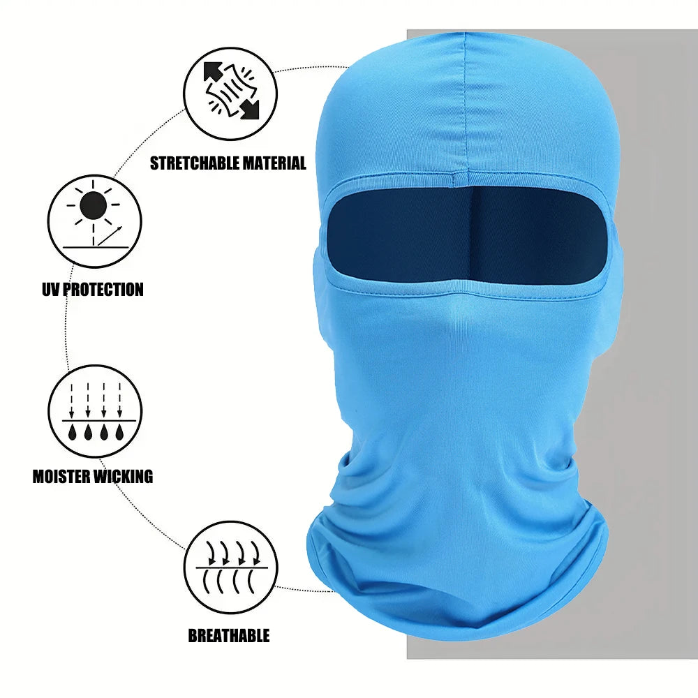 Breathable Balaclava Motorcycle Face Mask Moto Helmet Bandana Hood Windproof Dustproof Face Shield Men's MTB Bike Full Face Mask