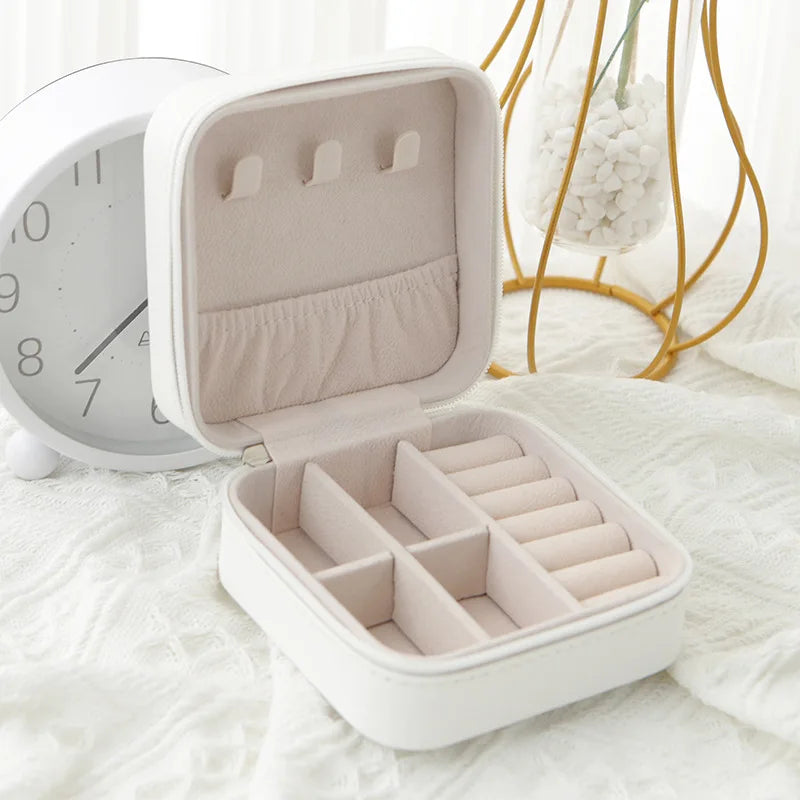 1pc Portable Jewelry Storage Box Home Travel Earrings Necklace Ring Jewelry Box Mini Layered Jewelry Display Case