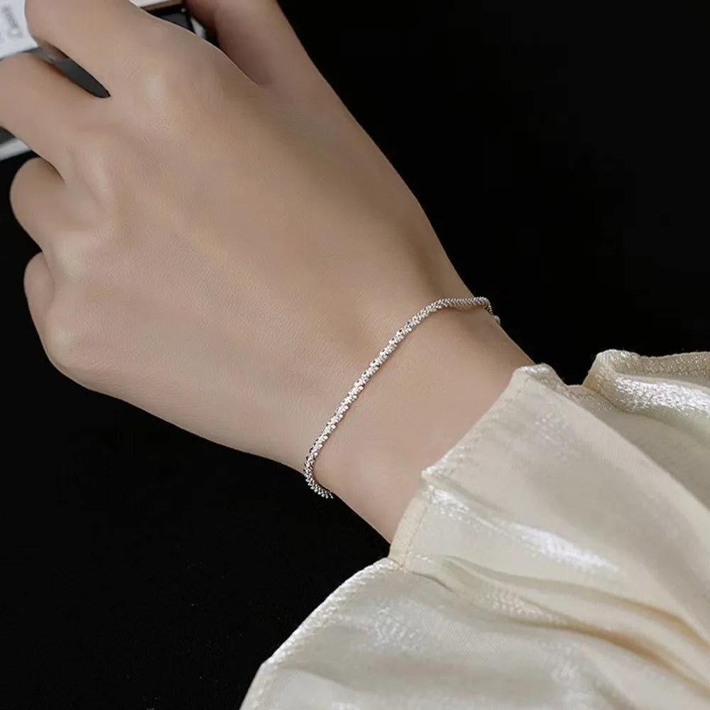 New Popular Silver Colour Sparkling Clavicle Chain Necklace Women Sunshinny Jewelry Choker For Wedding Party Gift