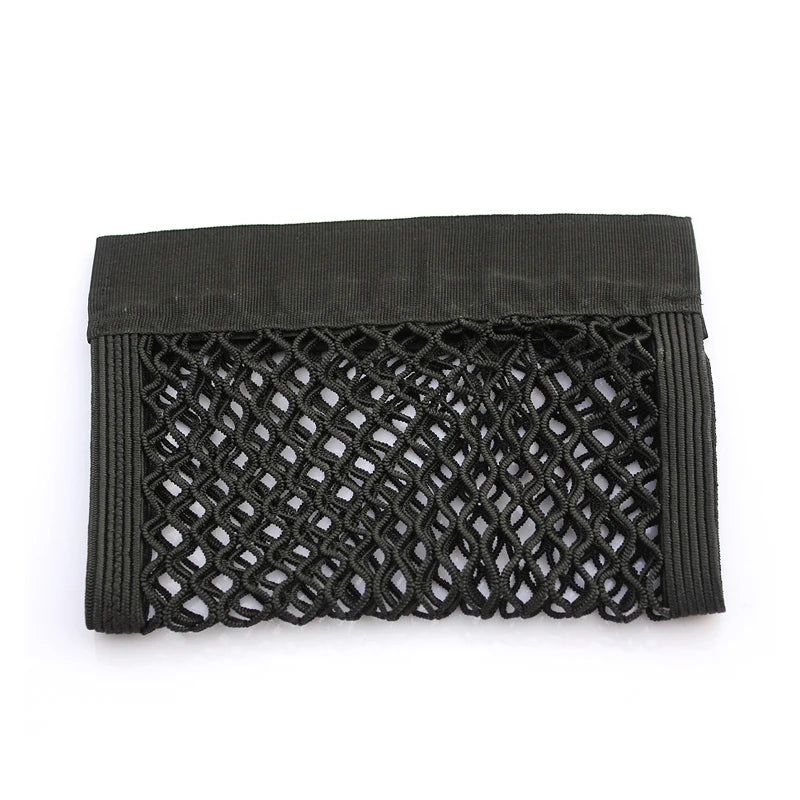 Car Rear Seat Storage Bag Trunk Mesh Auto Organizer Double-deck Elastic String Net Magic Sticker Pocket Bag Car Trunk Organizer