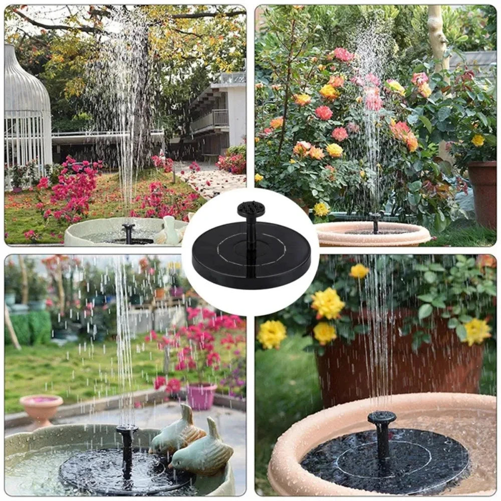 Outdoor Solar Birdbath Fountain Garden Decoration Floating Pool Garden Waterfall Fountain Decoration