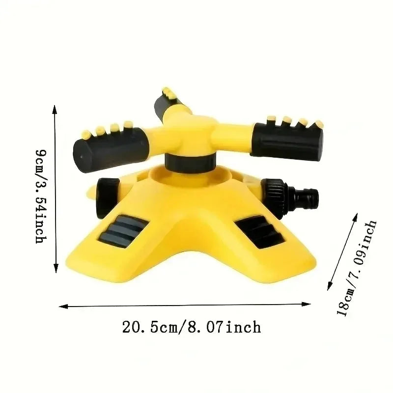 360 degree automatic rotating sprinkler head for nursery irrigation, three pronged sprinkler series sprinkler for watering plant