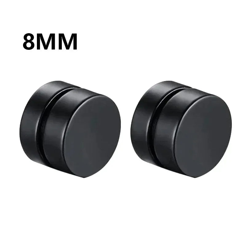 1Pairs Crystal Strong Magnetic Ear Stud Clip Earrings for Men Women, Punk Round Zircon Magnet Earrings Non Piercing Ear Jewelry
