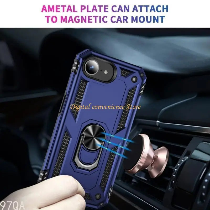 97QA Shield Stand Case TPU & PC Combine Cover Shockproof Protections with Car Mount compatibilities for phone 16E