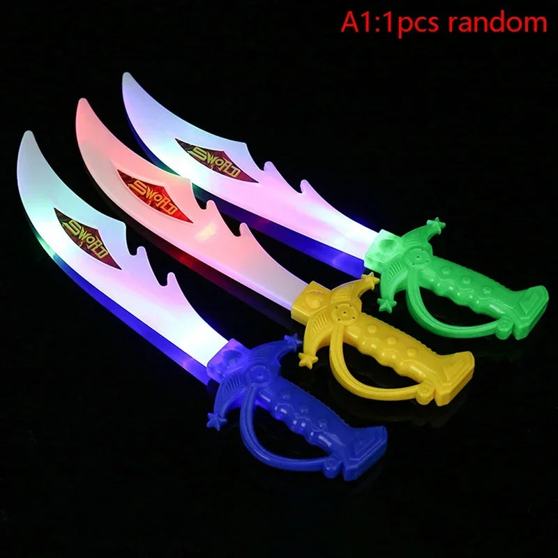 1PC LED Sword Light Up Toys Flashing Sticks Design Party Night Club Supply Kids Children Birthday Gift Accessories