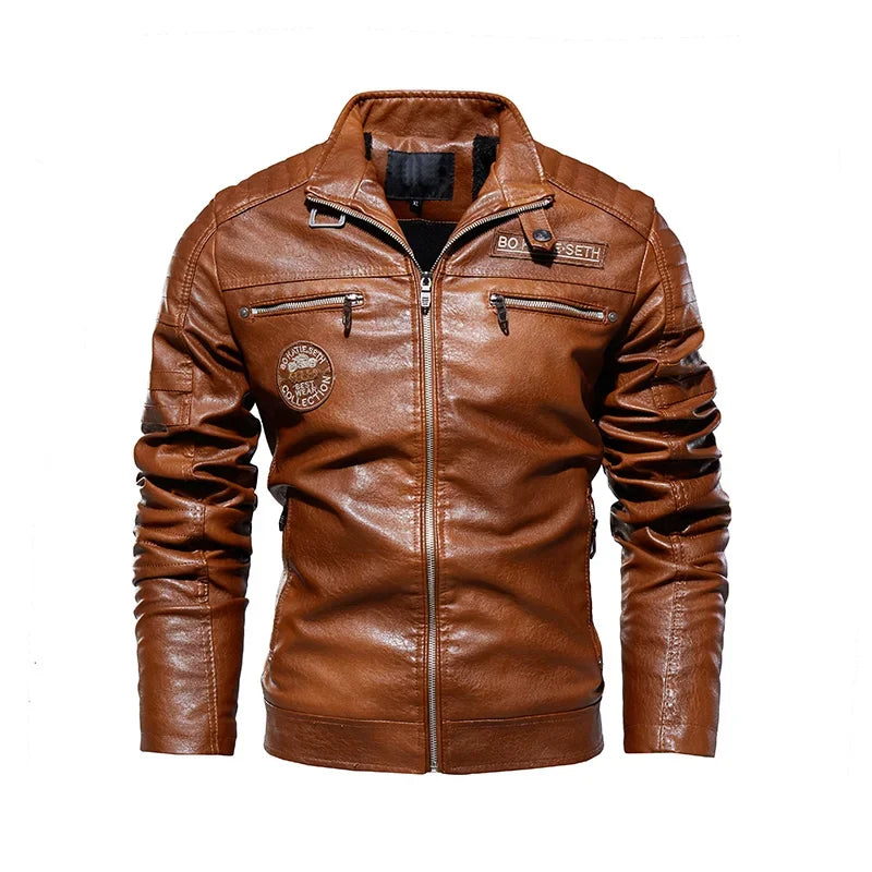 New Men's Leather Jackets Autumn And Winter Casual Motorcycle Slim PU Jacket Biker Leather High Quality Fashion Warm Overcoat