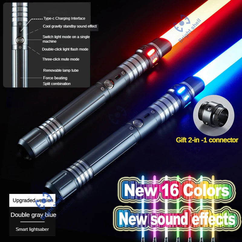 RGB Metal Lightsaber Laser Sword Toys Light Saber 15Color Change Kids Soundfonts Force FX FOC Blaster Toys Jedi Laser Sword Gift