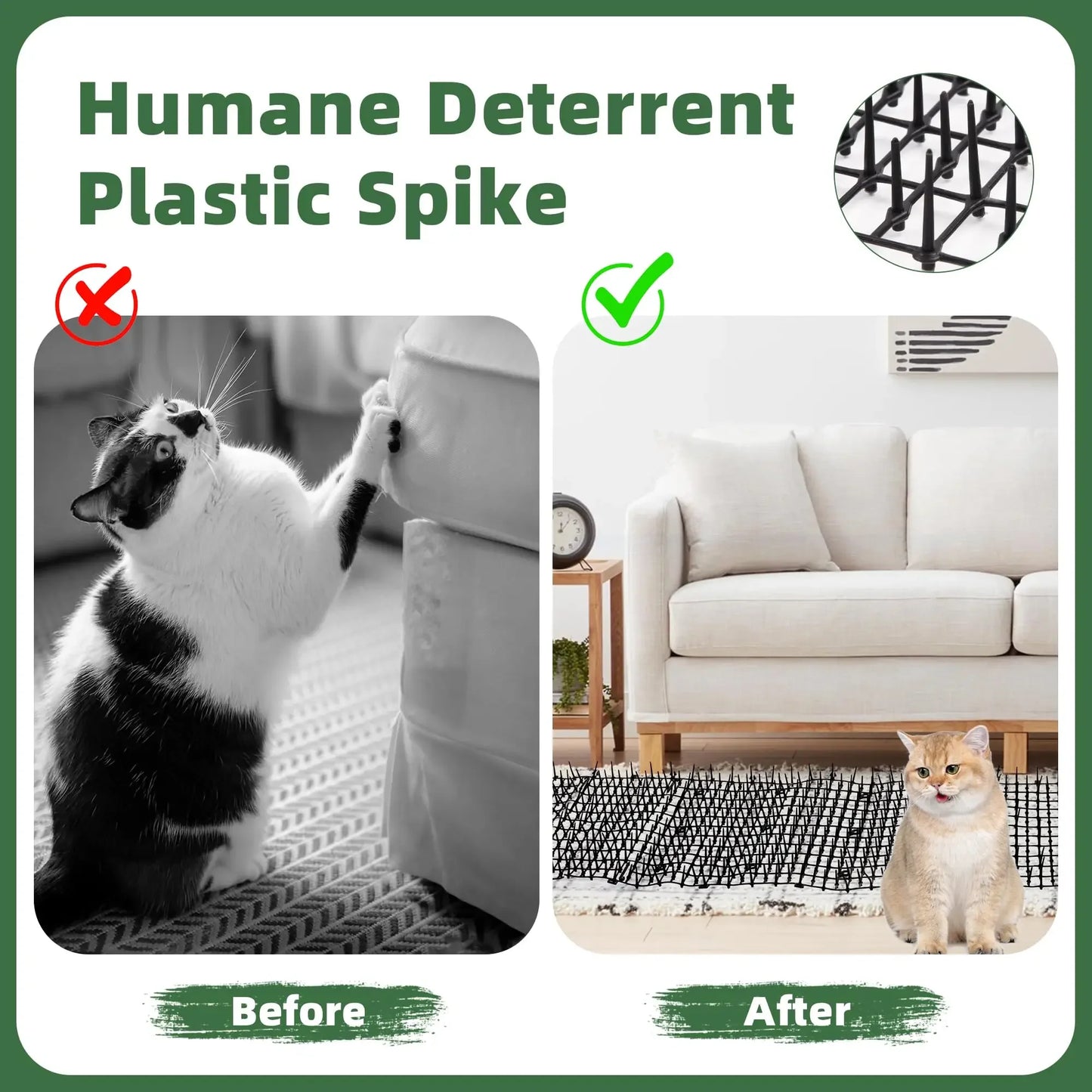 2M Dog Cat Scat Mat Animal Deterrent Repellent Plastic Scarer-Spike Tool Polypropylene Anti Cat Mat Household Garden Tools