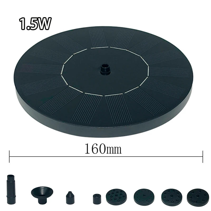 Outdoor Solar Birdbath Fountain Garden Decoration Floating Pool Garden Waterfall Fountain Decoration