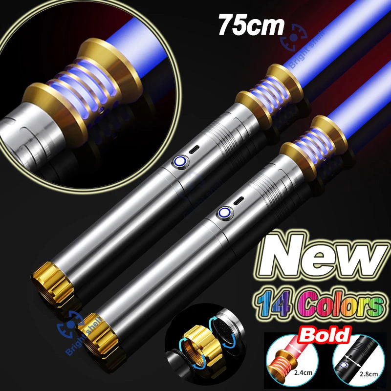 RGB Metal Lightsaber Laser Sword Toys Light Saber 15Color Change Kids Soundfonts Force FX FOC Blaster Toys Jedi Laser Sword Gift