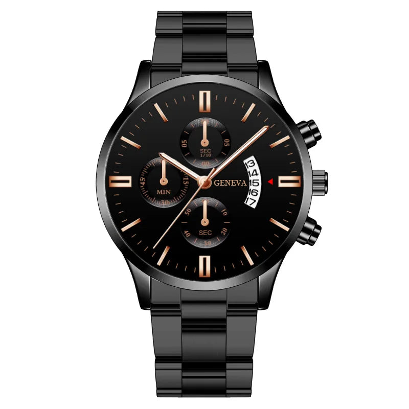 Fashion Mens Watches Luxury Silver Stainless Steel Quartz Wrist Watch Man Business Watch for Men Calendar Clock Reloj Hombre