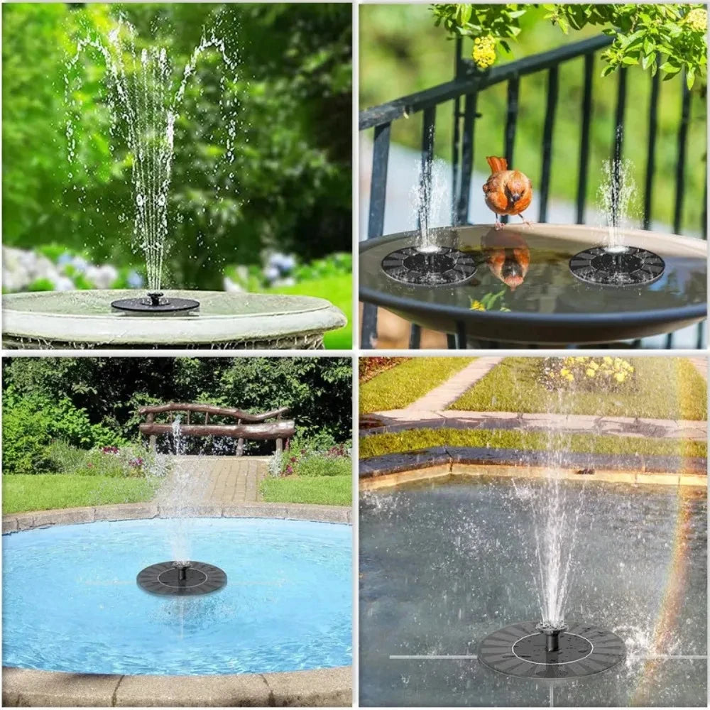 Outdoor Solar Birdbath Fountain Garden Decoration Floating Pool Garden Waterfall Fountain Decoration