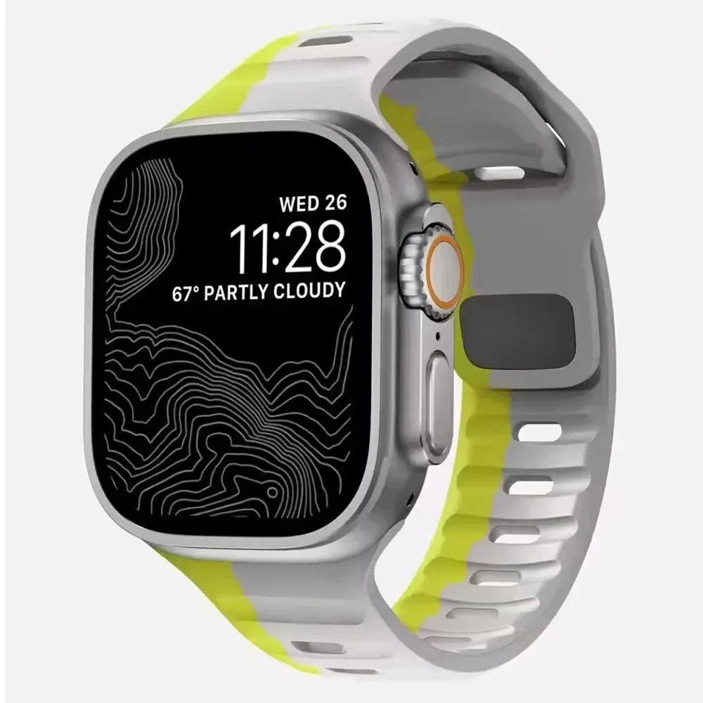 Silicone Strap for Apple Watch Band S10 9 8 41mm 45mm ultra 2 49mm 44mm 40mm 38 42mm Correa Bracelet for Iwatch Series 6 SE 5 4