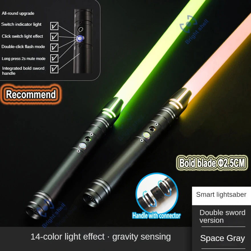 RGB Metal Lightsaber Laser Sword Toys Light Saber 15Color Change Kids Soundfonts Force FX FOC Blaster Toys Jedi Laser Sword Gift