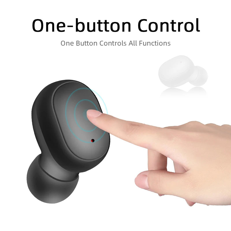 A6S TWS Bluetooth Earphones Wireless Headphones Noise Reduction HiFi Stereo Earbuds Touch Control Headset for Xiaomi iPhone