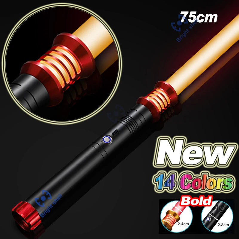 RGB Metal Lightsaber Laser Sword Toys Light Saber 15Color Change Kids Soundfonts Force FX FOC Blaster Toys Jedi Laser Sword Gift