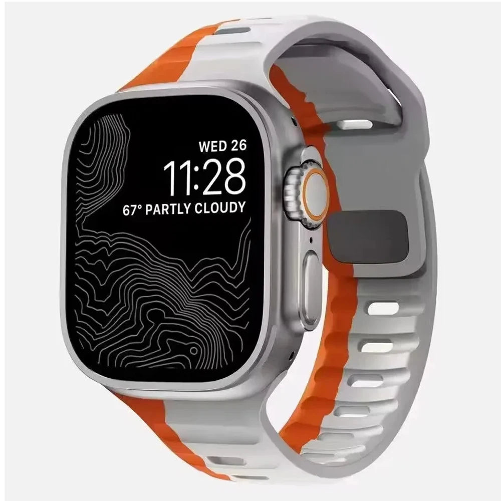 Silicone Strap for Apple Watch Band S10 9 8 41mm 45mm ultra 2 49mm 44mm 40mm 38 42mm Correa Bracelet for Iwatch Series 6 SE 5 4
