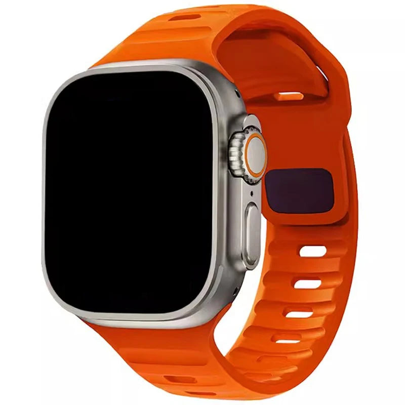 Silicone Strap for Apple Watch Band S10 9 8 41mm 45mm ultra 2 49mm 44mm 40mm 38 42mm Correa Bracelet for Iwatch Series 6 SE 5 4