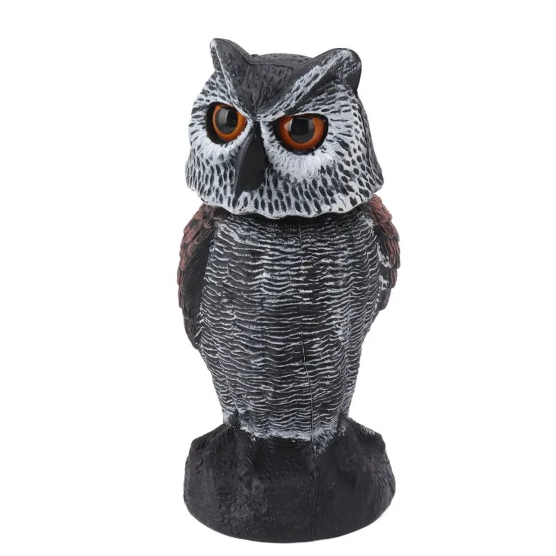 Plastic Shake Head Owl Decoy to Scare Birds Away, Scarecrow Bird Deterrent for Outdoor Garden Decoration