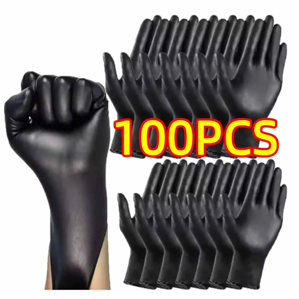 20/50/100pcs Black vinyl gloves food grade gloves disposable gloves for cleaning cooking food preparation latex free powder free