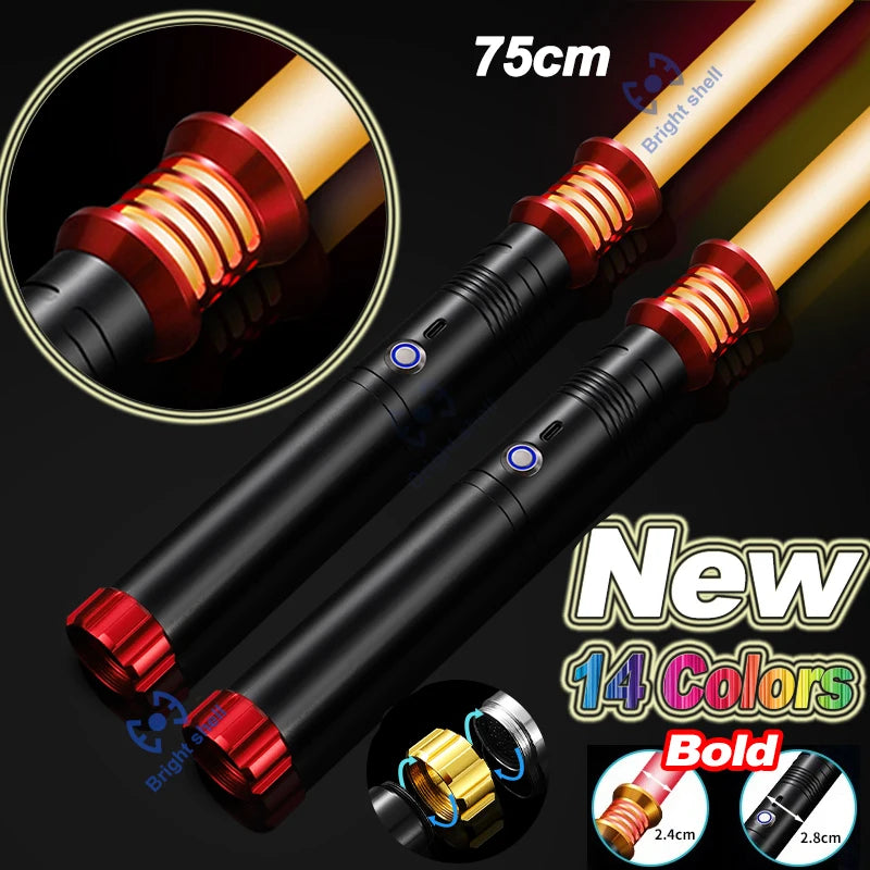 RGB Metal Lightsaber Laser Sword Toys Light Saber 15Color Change Kids Soundfonts Force FX FOC Blaster Toys Jedi Laser Sword Gift