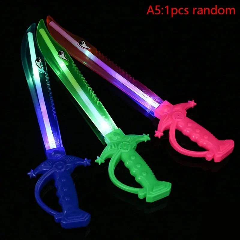 1PC LED Sword Light Up Toys Flashing Sticks Design Party Night Club Supply Kids Children Birthday Gift Accessories