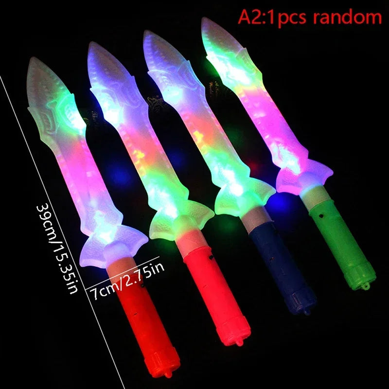 1PC LED Sword Light Up Toys Flashing Sticks Design Party Night Club Supply Kids Children Birthday Gift Accessories