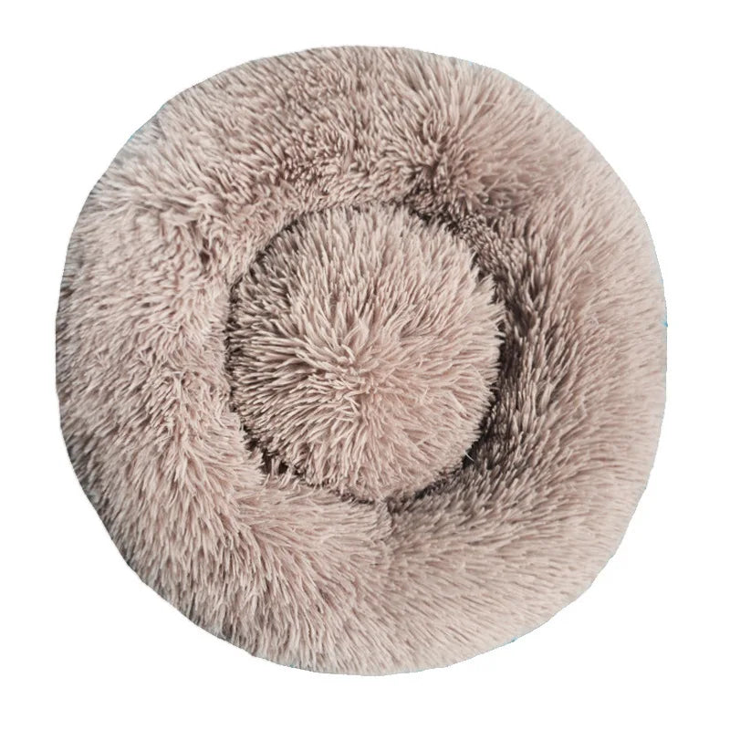 40-90cm Round Pet Bed for Large Dog Bed Super Soft Cat Bed Long Plush Dog House for Medium Dog House Winter Warm Sleeping
