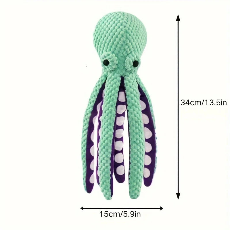 Dog pet plush octopus toy interactive sound anti-demolition home large and small dog boredom companion toy