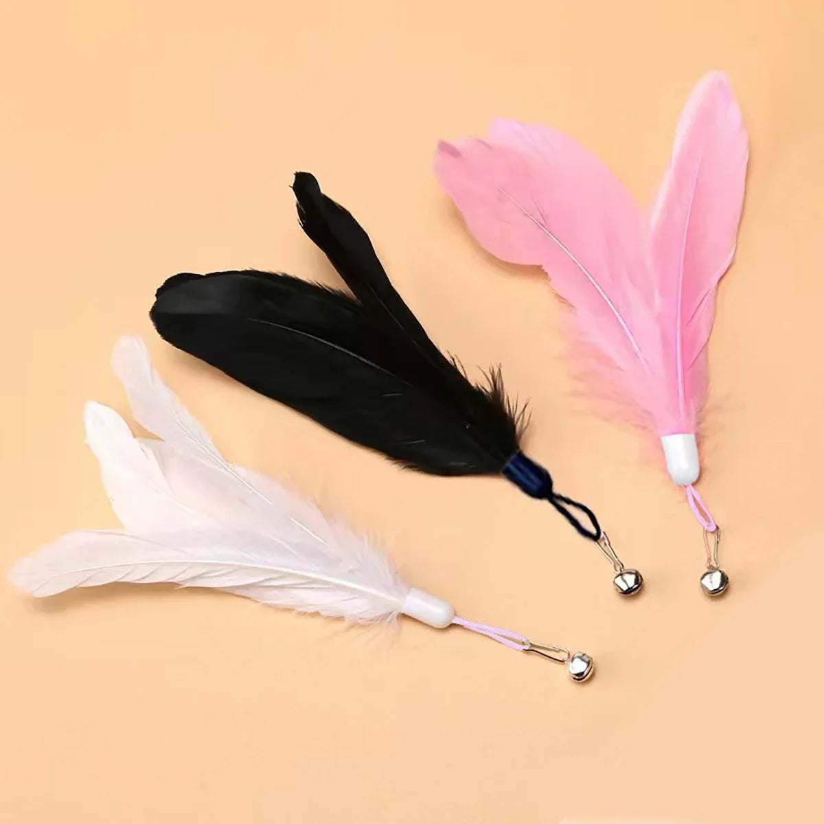 Interactive Cat Toy Feather Wand with Bell, Long Suction Cup Pole - Exciting Playtime for Kittens, Durable Teaser Toy