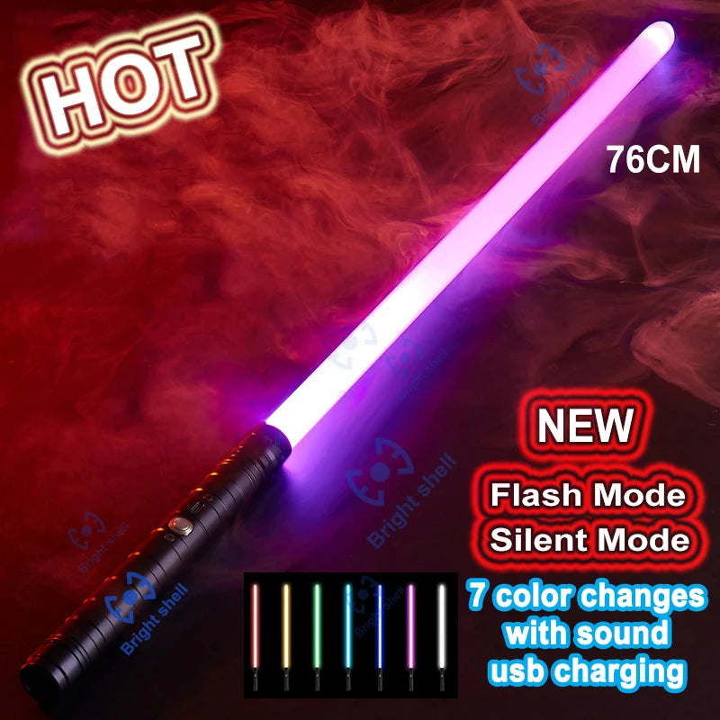 RGB Metal Lightsaber Laser Sword Toys Light Saber 15Color Change Kids Soundfonts Force FX FOC Blaster Toys Jedi Laser Sword Gift