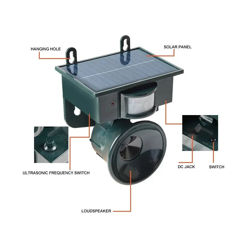 Solar Ultrasonic Bird Repellent Deer Repellent Cat Repellent Dog Repellent Mouse Repellent New Animal Repellent