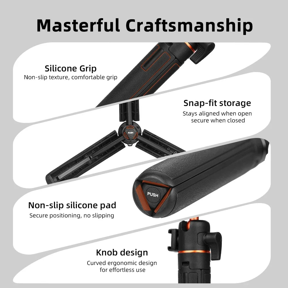 Flymile X5 ExtendableSelfie Stick Tripod 21.26" Vlog Stand for Insta360 X5/Ace Pro/Ace Pro 2 Accessories Portable Handle Grip