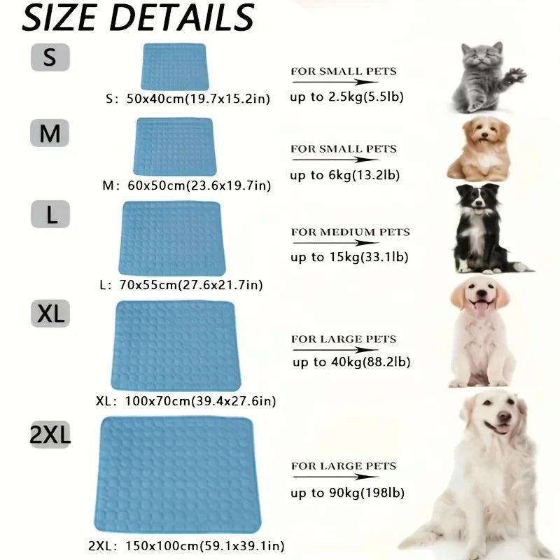 NEW Pet Cooling Mat Summer Cat and Dog Sofa Mat Soft Ice Silk Cold Feeling Nest Mat Summer Dog Cooling Mat Pet Products Dog Beds
