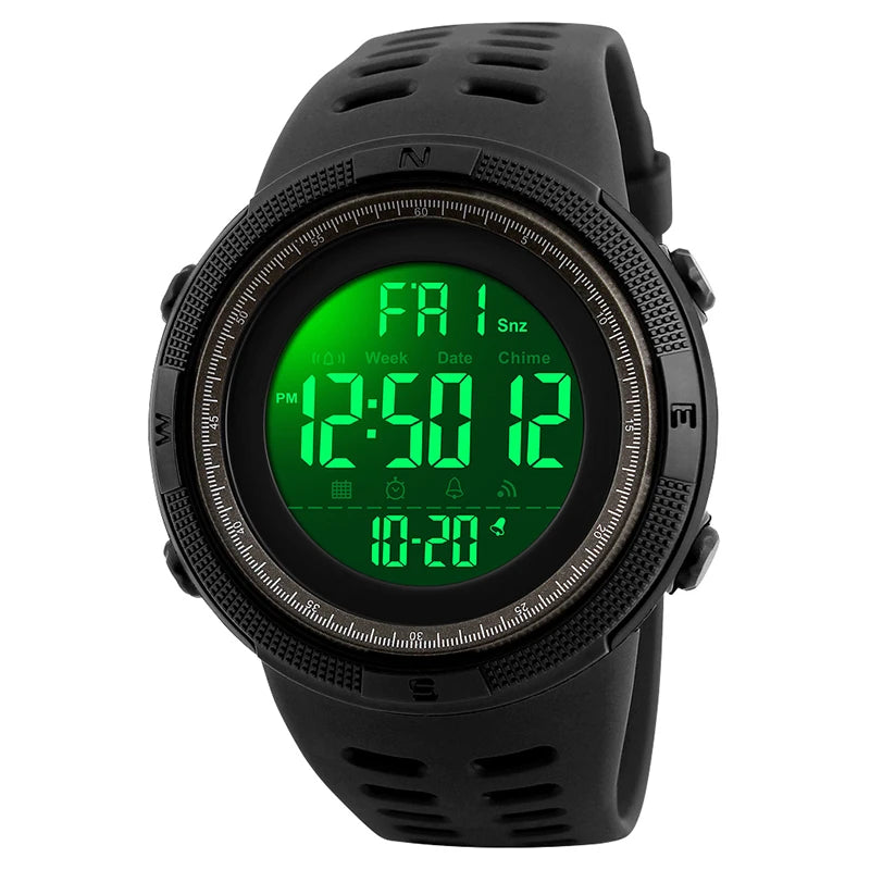 SKMEI  Fashion  Men Multifunction WatchesOutdoor Sport Watch  Alarm Clock Chrono 5Bar Waterproof Digital Watch reloj hombre 1251