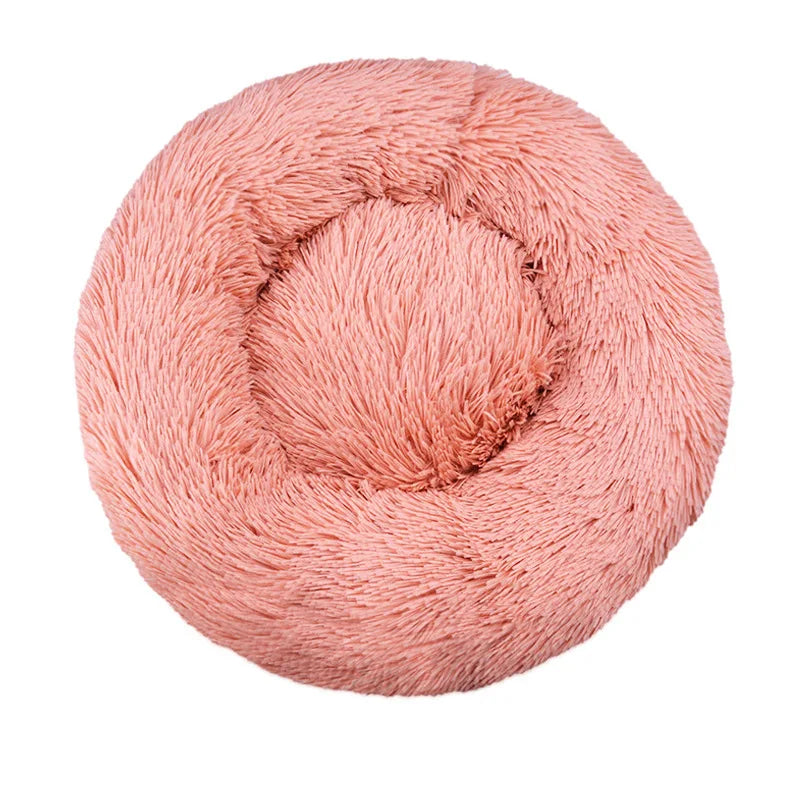 40-90cm Round Pet Bed for Large Dog Bed Super Soft Cat Bed Long Plush Dog House for Medium Dog House Winter Warm Sleeping