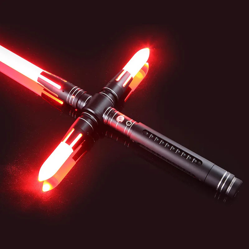 Yanqing Kylo Cross RGB Lightsaber Metal Hilt With 10 Set Sound Fonts Ren Smoth Swing Heavy Dueling Pixel Laser Sword Toys