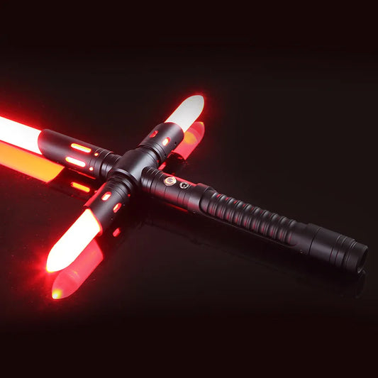 Yanqing Kylo Cross RGB Lightsaber Metal Hilt With 10 Set Sound Fonts Ren Smoth Swing Heavy Dueling Pixel Laser Sword Toys