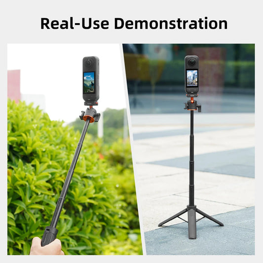 Flymile X5 ExtendableSelfie Stick Tripod 21.26" Vlog Stand for Insta360 X5/Ace Pro/Ace Pro 2 Accessories Portable Handle Grip