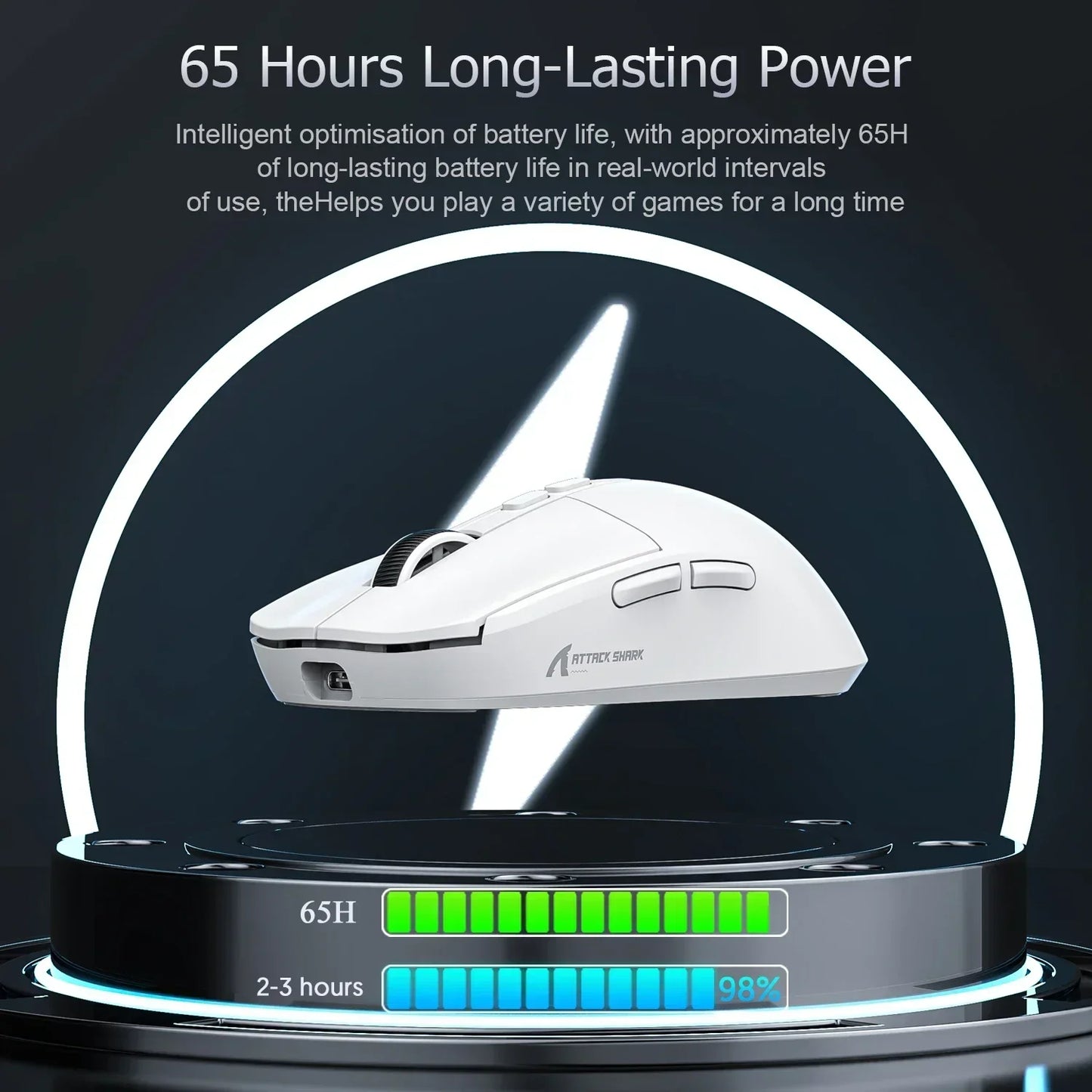 Attack shark X6 Bluetooth Mouse,PAW3395,2.4 Tri-Mode Connection, RGB Touch Magnetic Charging Base, Macro Gaming Mouse