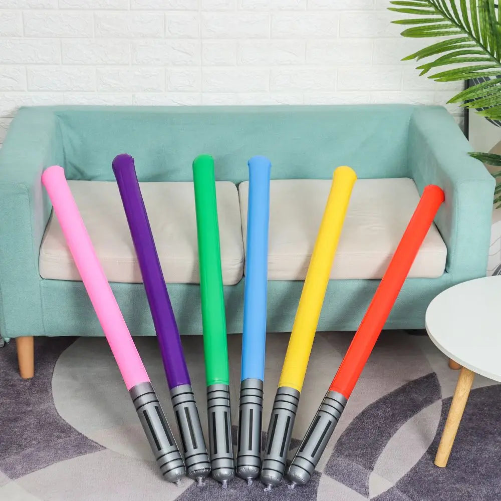 6Pcs Inflatable Cosplay Light Saber Inflatable Sword Toys Boys for Star Fans Children War Game Birthdays Party Props Gifts