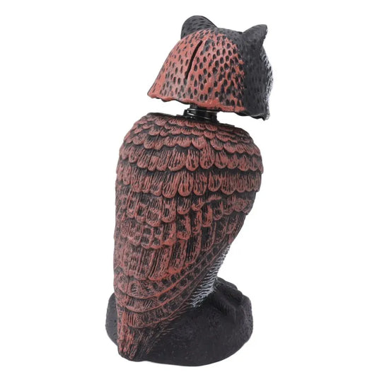 Plastic Shake Head Owl Decoy to Scare Birds Away, Scarecrow Bird Deterrent for Outdoor Garden Decoration