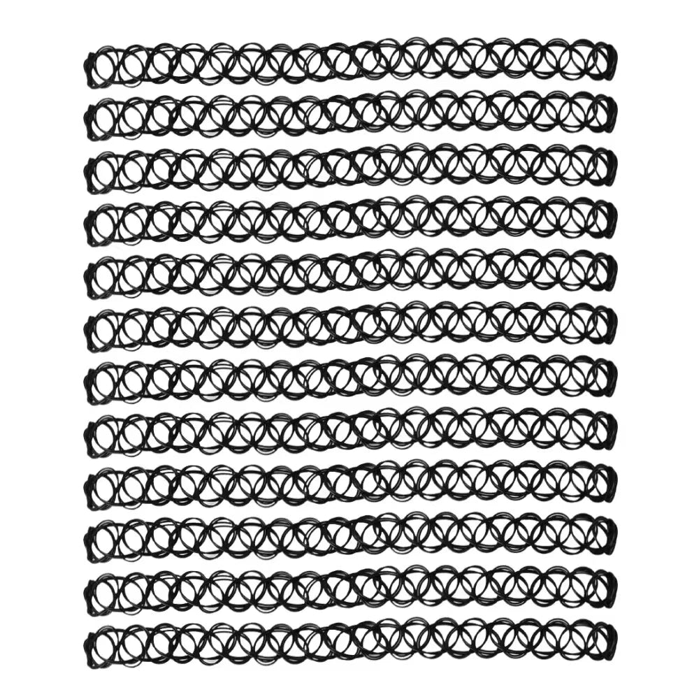 Vintage Elastic Braided Fish Thread Choker Gothic Black Choker 1pc Fashion Necklace for Punk Girl Women Gift