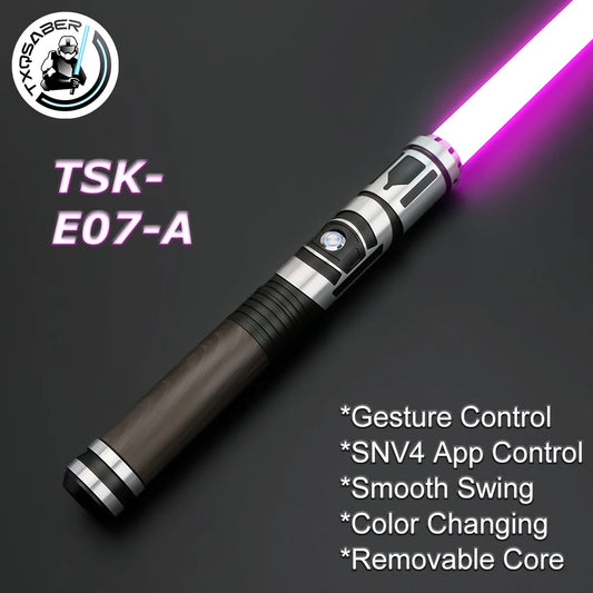 TXQSABER Heavy Dueling Lightsaber Neo Pixel SNV4 Smooth Swing Metal Hilt Laser Sword Blaster Force Cosplay Toys 1977saberfeast